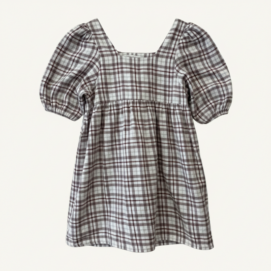 SH | Rylee + Cru Mocha Plaid Gretta Dress 2-3Y