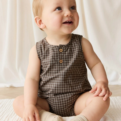 Playsuit Coton Archie Cofee Gird | Jamie Kay
