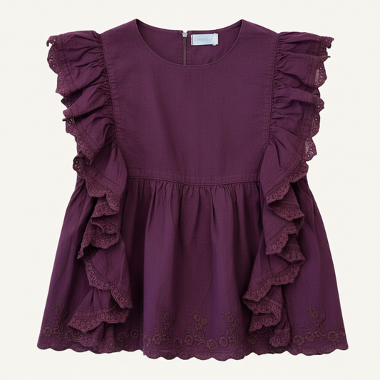 SH | JK Sugar plum ruffled shirt 3Y