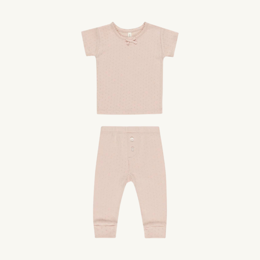 Ensemble  pointelle melon | Quincy Mae