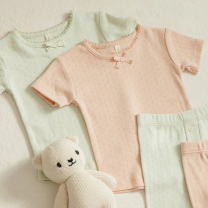 Ensemble  pointelle melon | Quincy Mae