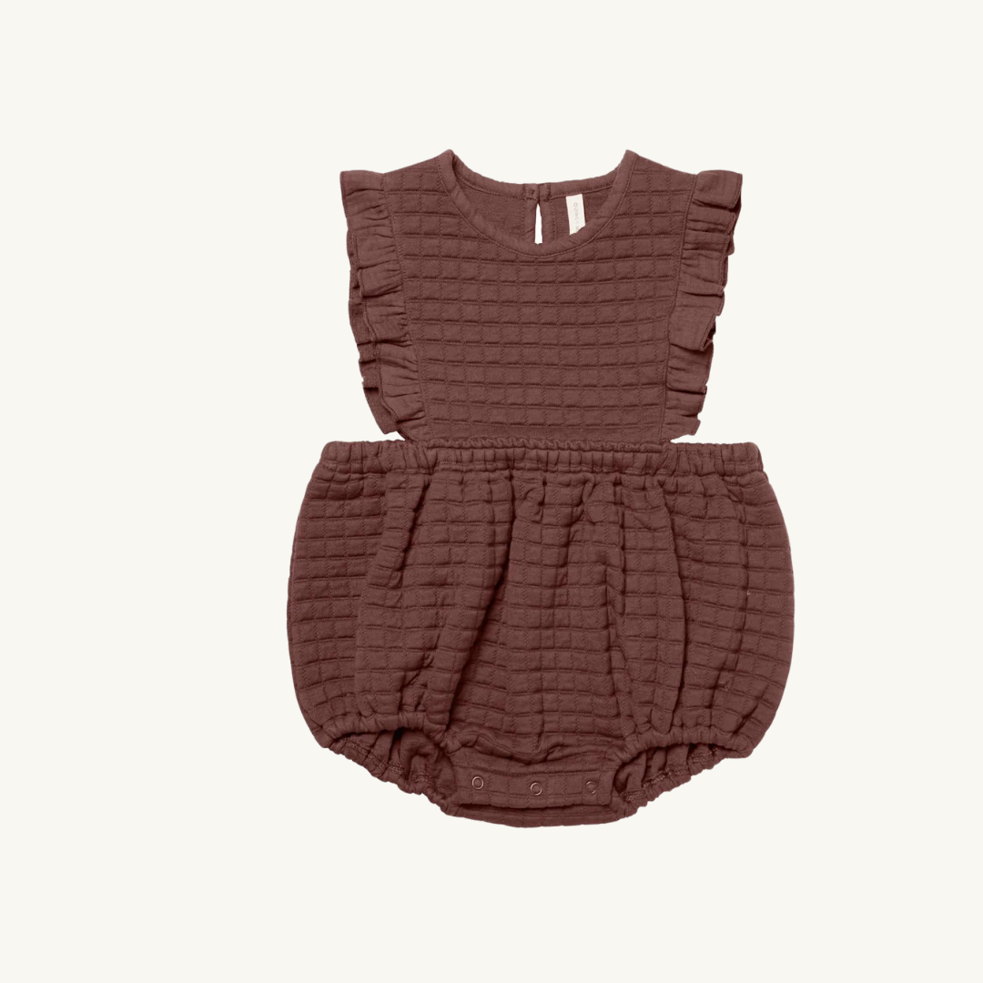 Romper bubble matelassé plum | Quincy Mae