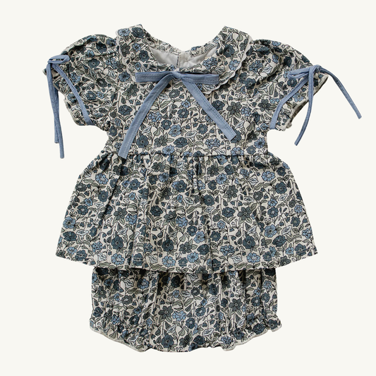 Ensemble bloomer bleu floral | Mebie Baby