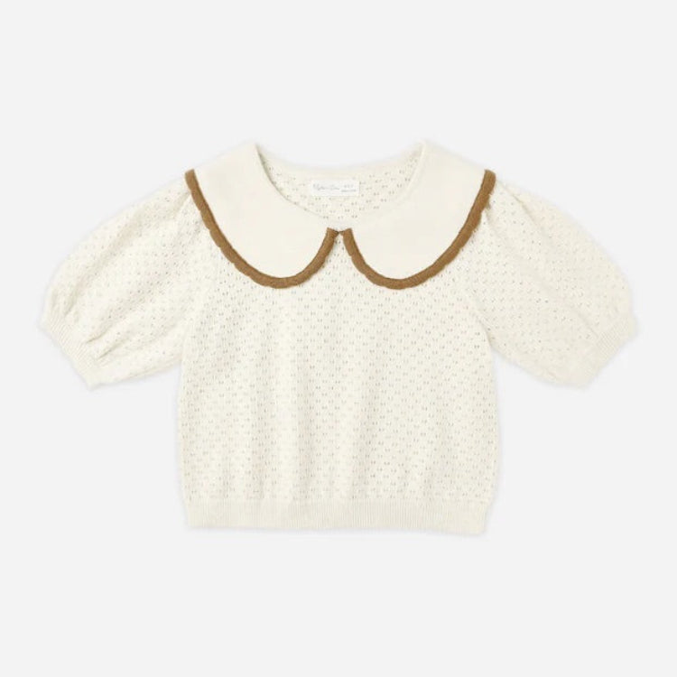 Pointelle Collared Top | Rylee+ Cru