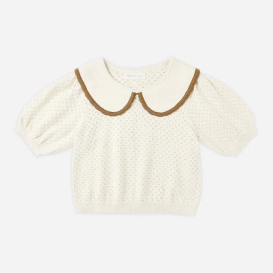 Pointelle Collared Top | Rylee+Cru