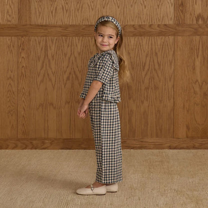 Wide Leg Pant + Prairie Blouse Navy Check | Rylee + Cru