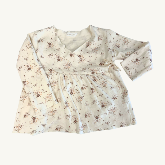 SH | Wrap Top Posy Milk Jamie Kay 3Y