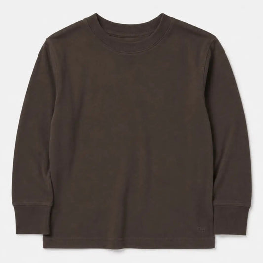 Elevated Long Sleeve T-Shirt Brown | Little Bipsy