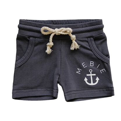 Slate Anchor Pocket Shorts | Mebie Baby