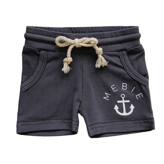 Slate Anchor Pocket Shorts | Mebie Baby