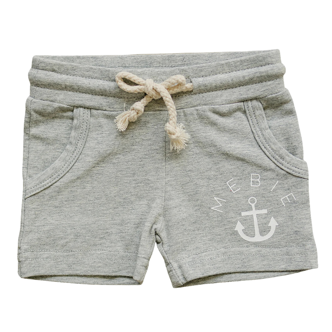 Gray Anchor Pocket Shorts | Mebie Baby