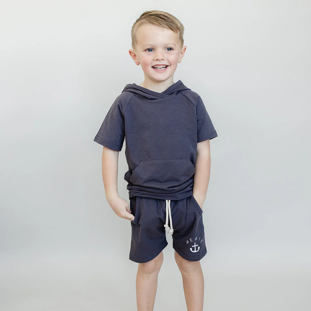 Slate Anchor Pocket Shorts | Mebie Baby