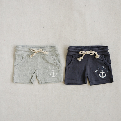 Slate Anchor Pocket Shorts | Mebie Baby