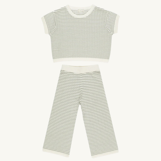 Ensemble de tricot rayures sauge | Rylee + Cru