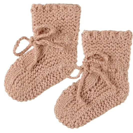 Pink knit booties | Quincy Mae