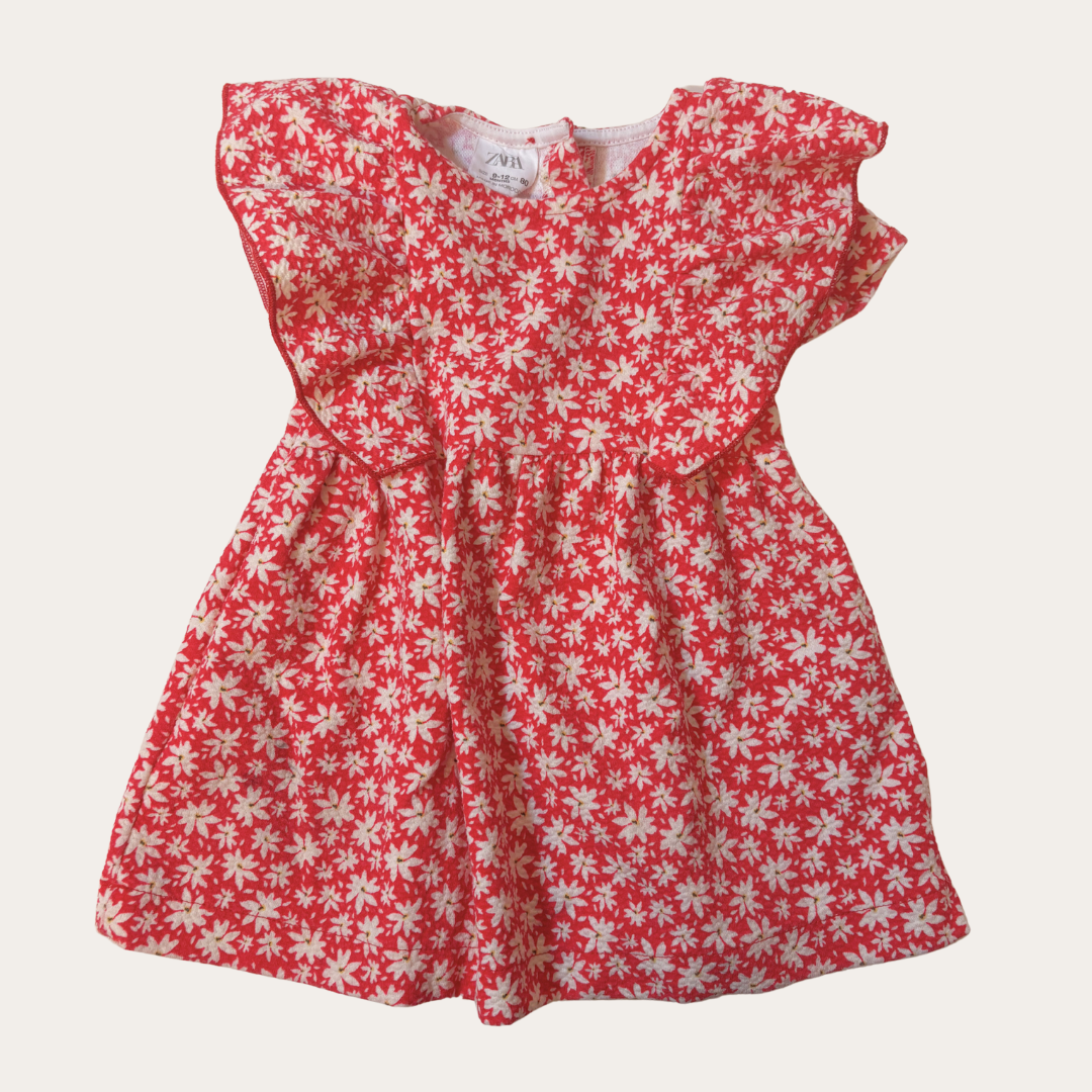 SM | Zara red floral dress 9-12 months