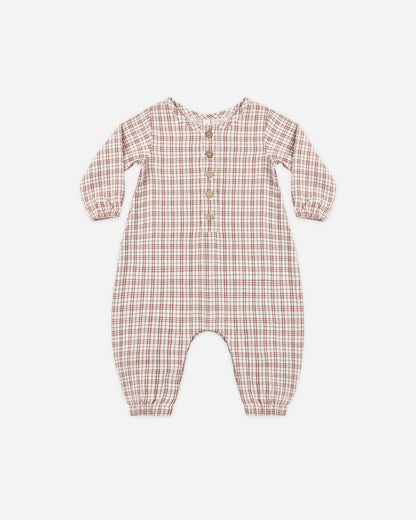 Woven Jumpsuit Christmas Plaid | Quincy Mae