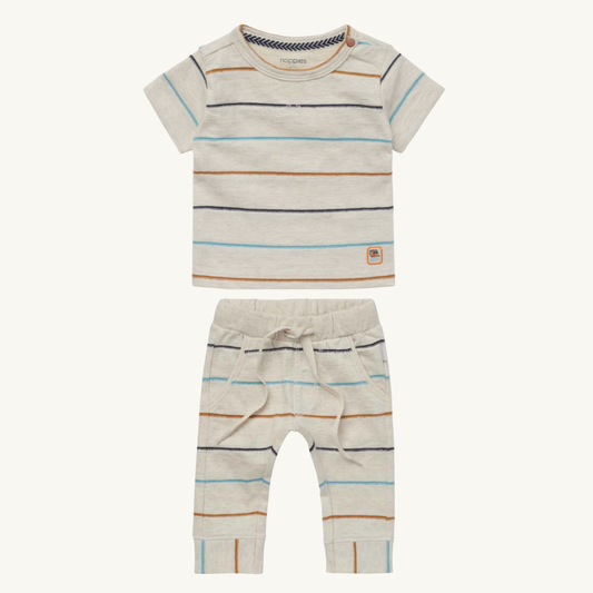 Blue and oat stripe set | Noppies