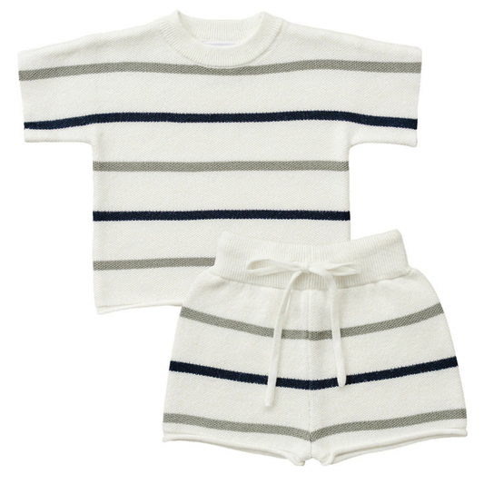 Striped wool shorts set | Mebie Baby