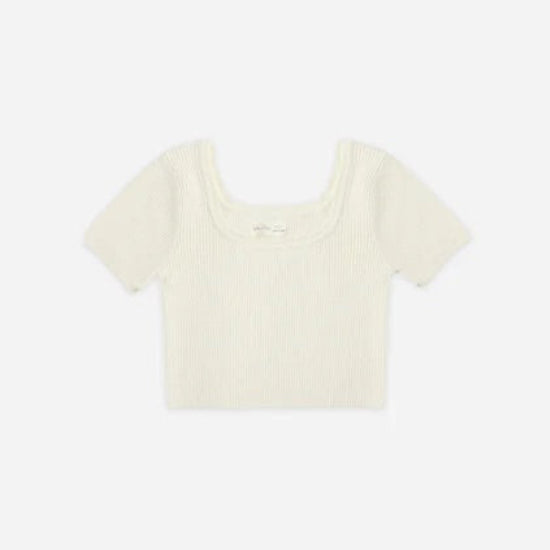 Scallop Tee Natural | Rylee + Cru