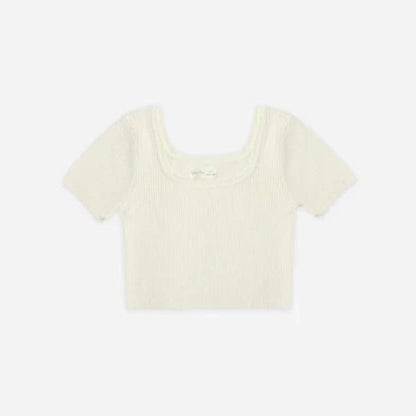 Scallop Tee Natural | Rylee + Cru