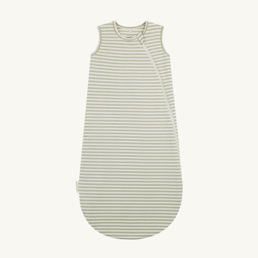 Sac de nuit 1T Rayures sauge | Quincy Mae