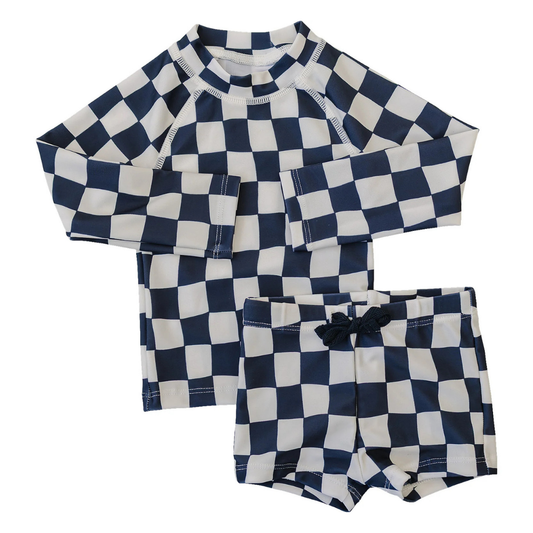 Checkered two-piece swimsuit | Mebie Baby