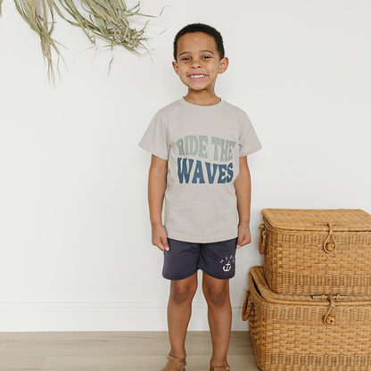 Slate Anchor Pocket Shorts | Mebie Baby