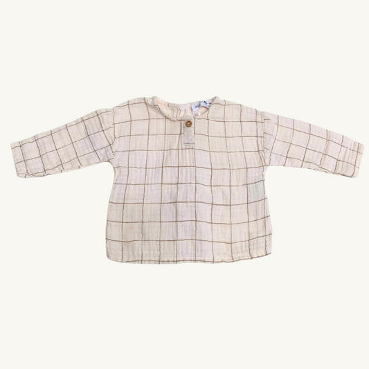 SM | Chemisier Zara carreaux fins 6-9 mois