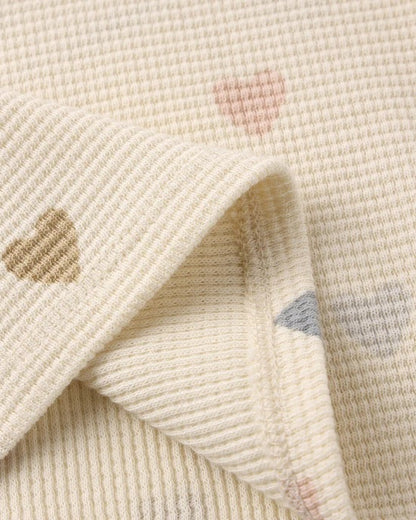 Waffle Tee + Shor Set Confetti Hearts | Quincy Mae