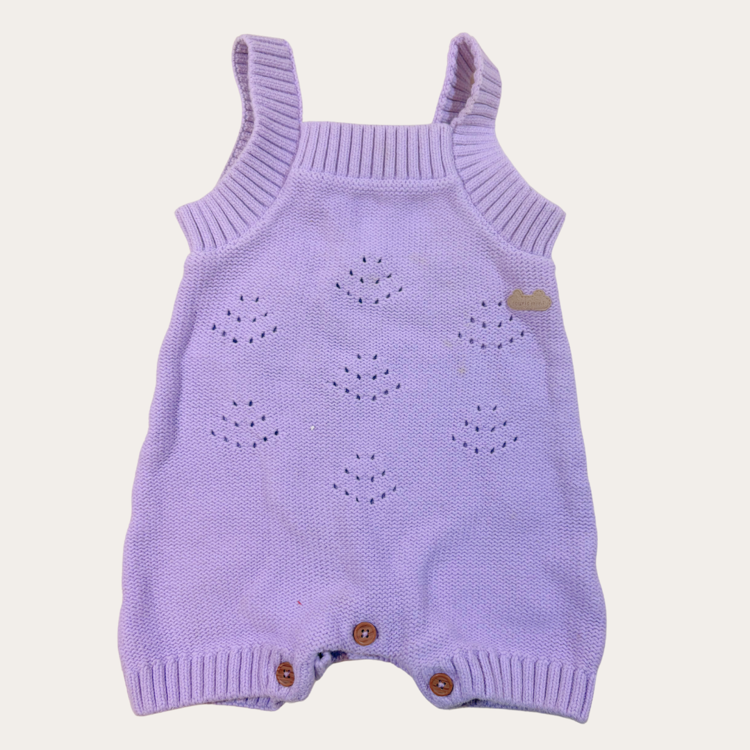 SM | Romper de tricot lavende Souris Mini 9-12 mois