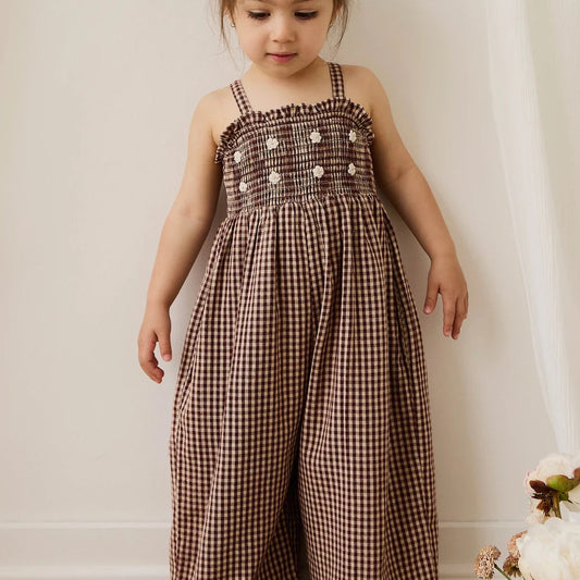 Solenne Jumpsuit Cinnamon Gingham | Jamie Kay