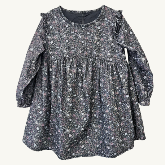 SH | JK dark floral corduroy dress 5Y