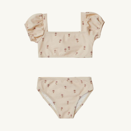 Bikini à manches bouffantes rose 18-24 mois | Quincy Mae