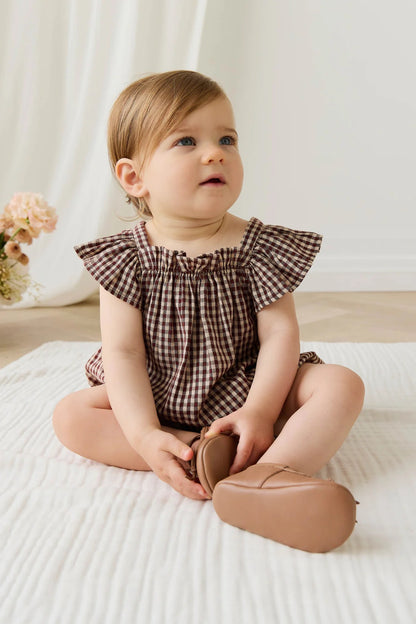 Harriet Playsuit Cinnamon Gingham | Jamie Kay