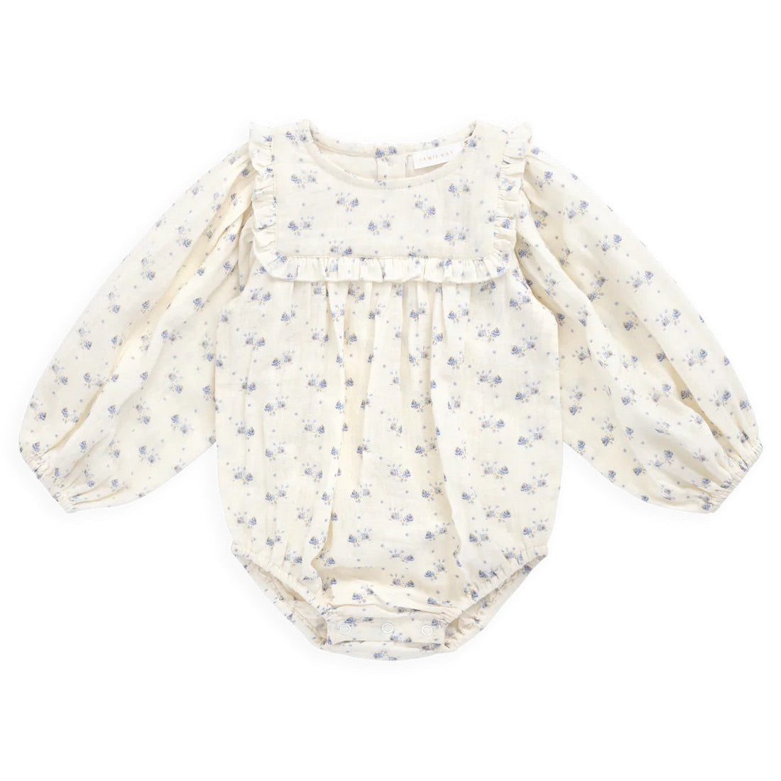 Organic Cotton Muslin Frannie Playsuit Molly Blue | Jamie Kay