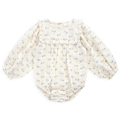 Organic Cotton Muslin Frannie Playsuit Molly Blue | Jamie Kay