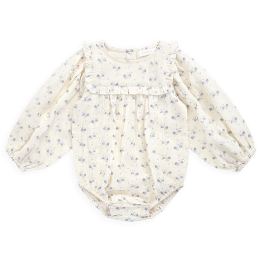 Organic Cotton Muslin Frannie Playsuit Molly Blue | Jamie Kay