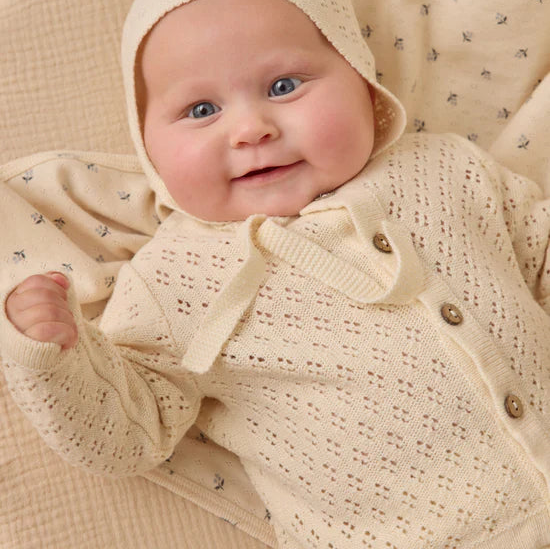 Knit Cardigan Natural | Quincy Mae