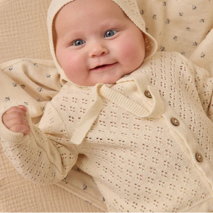 Knit Cardigan Natural | Quincy Mae