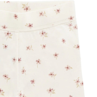 Organic Cotton Everyday Bike Short Simple Flowers Egret | Jamie Kay