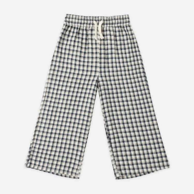 Wide Leg Pant + Prairie Blouse Navy Check | Rylee + Cru