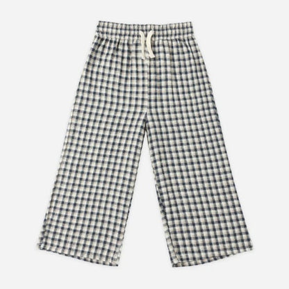 Wide Leg Pant + Prairie Blouse Navy Check | Rylee + Cru