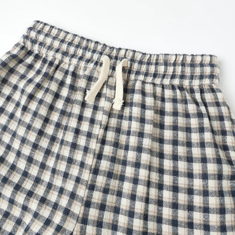 Wide Leg Pant + Prairie Blouse Navy Check | Rylee + Cru