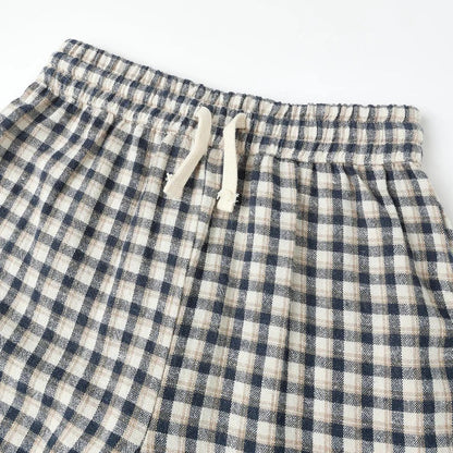 Wide Leg Pant + Prairie Blouse Navy Check | Rylee + Cru