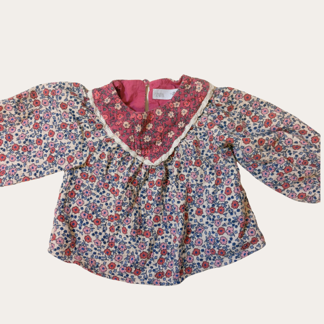 SM | Chemisier Zara floral boho 12-18 mois