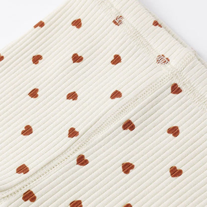 Ribbed Legging Red Hearts | Quincy Mae