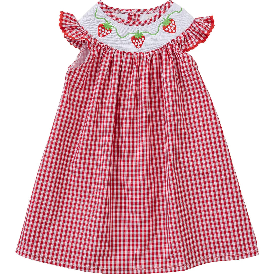 Gingham Strawberry Dress | Mebie Baby