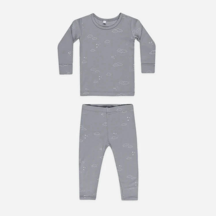 Bamboo pyjama set clouds | Quincy Mae