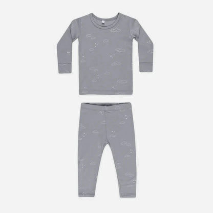Bamboo pyjama set clouds | Quincy Mae